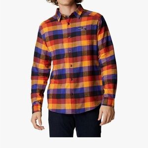 Columbia Men’s Plaid Cornell Woods Flannel Size M